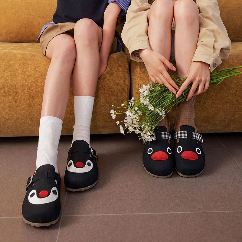 Cartoon Pinguing Clogs Cork Slippers Thick Bottom Pingaing Mules Slippers With Arch Support Slide Shoes for Women Girls