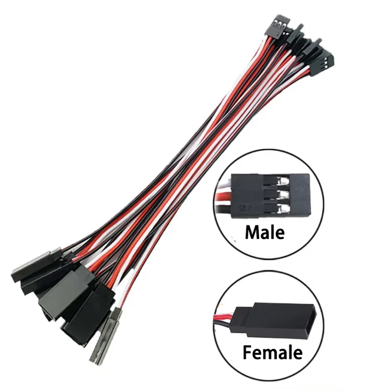 100มม.150มม.200มม.300มม.500Mm Servo สายเคเบิล Extension Y ขยาย Cordfor RC Futaba JR ชายหญิง15ซม.30ซม.50ซม.