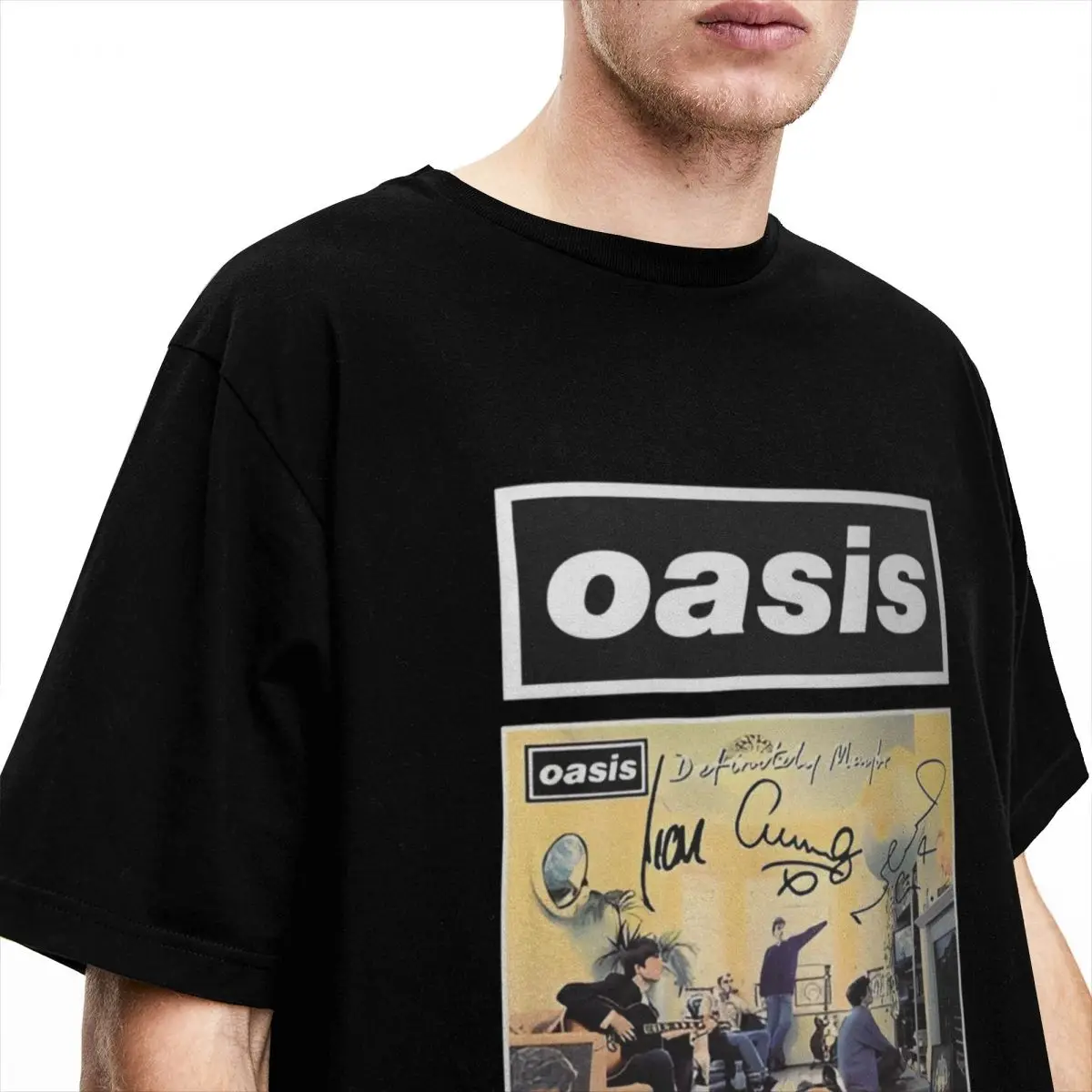 Fashion Rock Band O-Oasis Britpop T-Shirt Men Round Neck 100% Cotton T Shirt Short Sleeve Tee Shirt New Arrival Tops