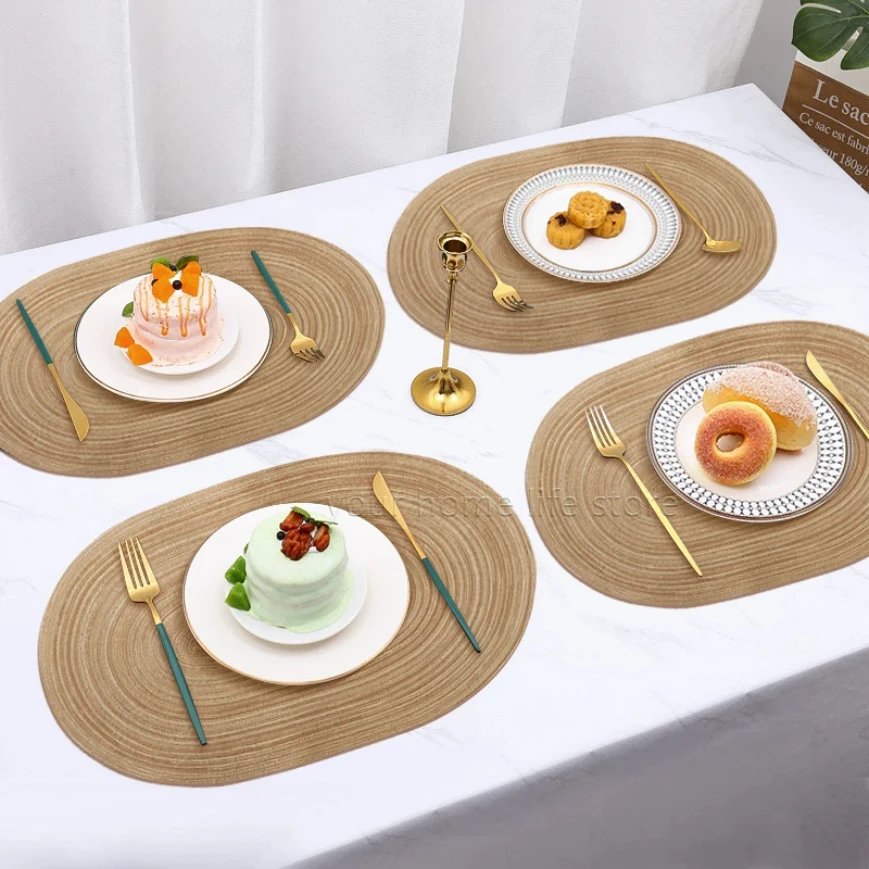 Ensemble de sets de table lavables et résistants à la chaleur, 4 pièces, pour Table à manger de cuisine, couleurs mélangées, Design antidérapant