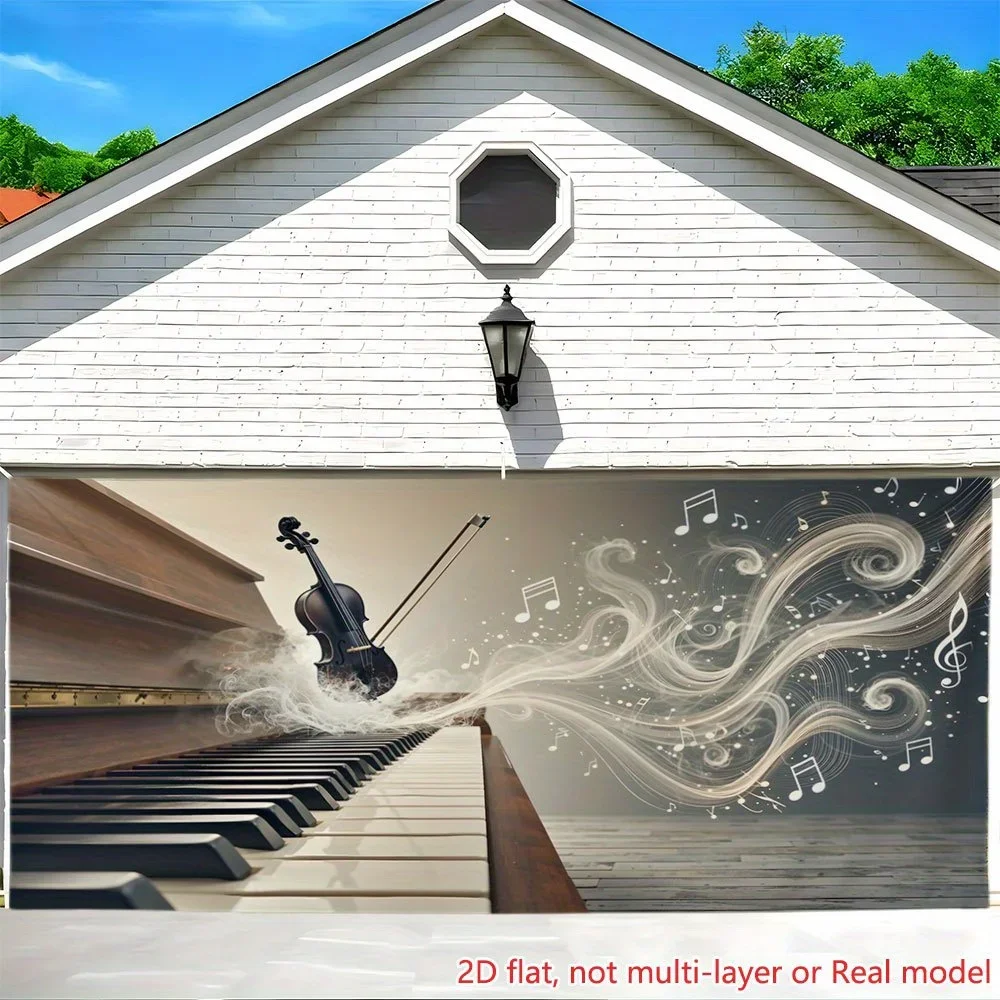 One large banner featuring musical notes and a violin and piano is made of durable fabric. Total count:XY