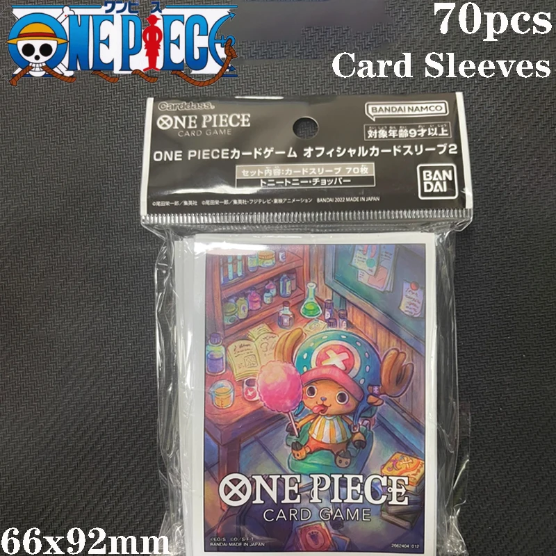 

HOT 70pcs Official One Piece Tony Tony Chopper Card Sleeves 66x92mm Cute Anime Protective Sleeves OPCG Gift for Kids Collectors