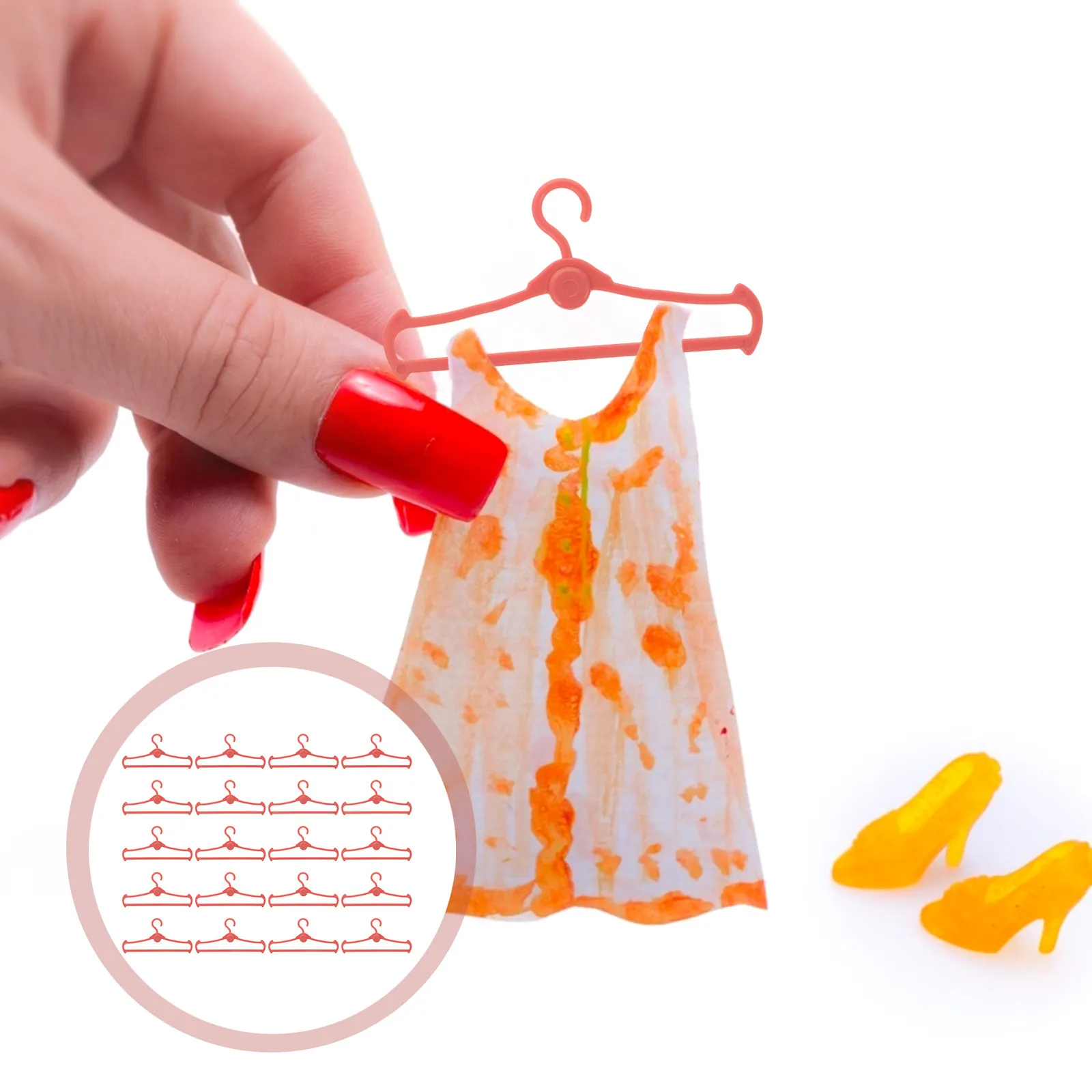 

50Pcs Mini Clothes Hangers Plastic for Clothes Storage Organizer Wardrobe Rack Accessories Miniature Hangers