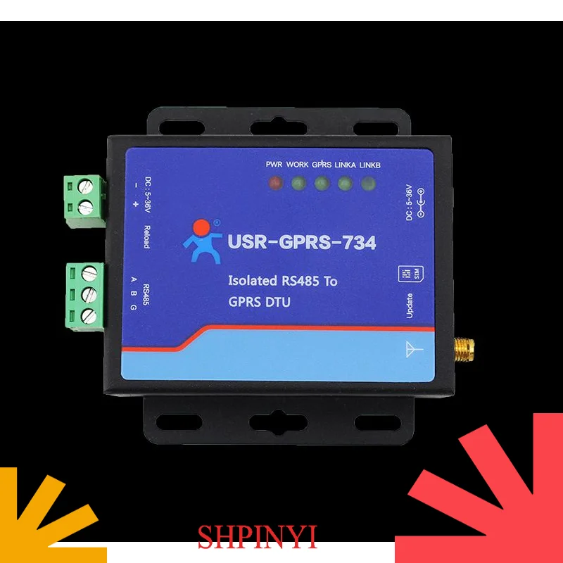 Modem PUSR Gsm Rs485 Porta GPRS Modem DTU Suporte Rede SMS em Comando Cliente HTTPD USR-734