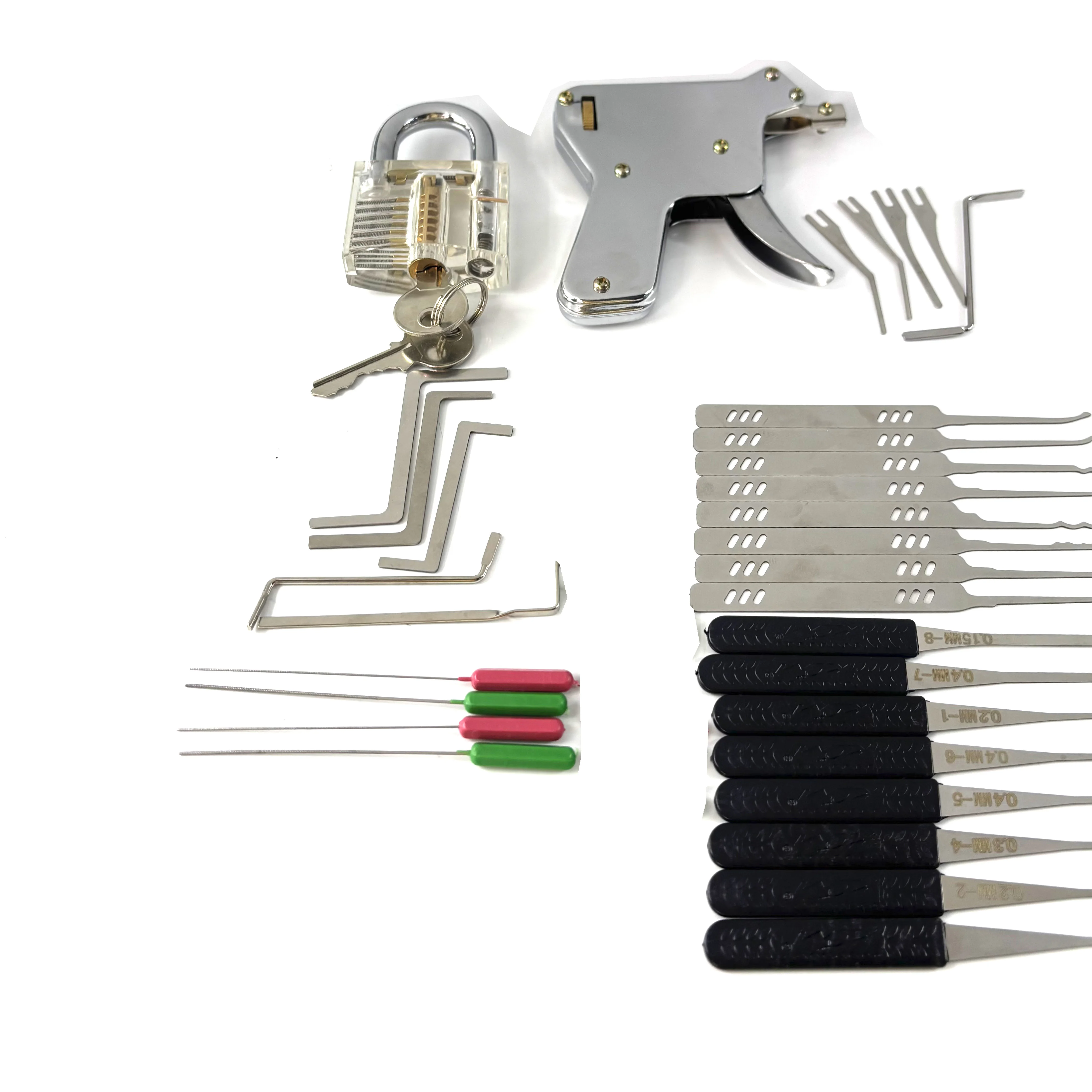 Locksmith Practice Package LockPick Training Kit for Beginner,Transparent Lock Picking Set,Lock Gun