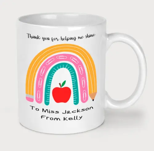 Personalised Teacher Mug End Of Term Gift Thank You Present Childs Name Cup (P)