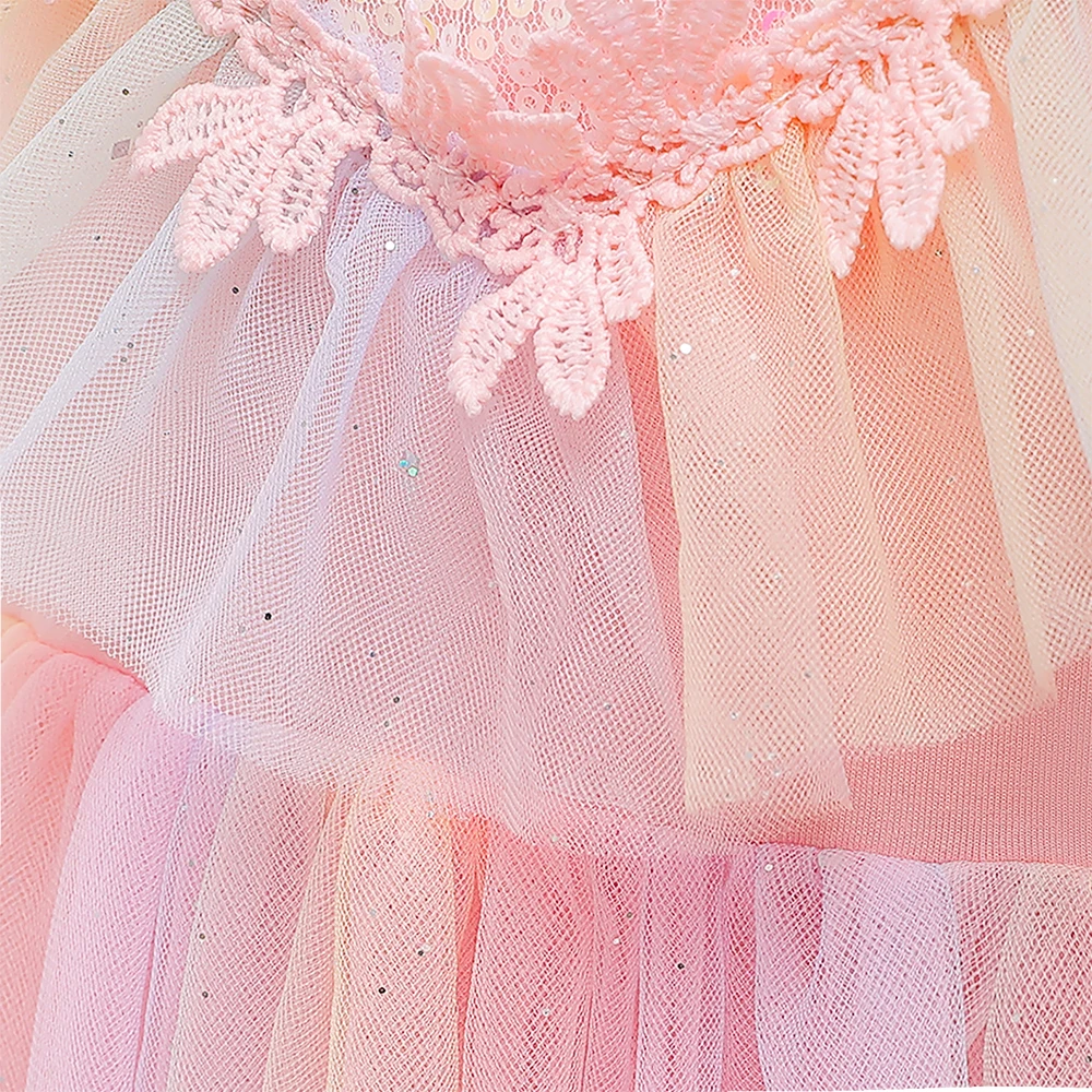 Klassisches Schneeprinzen-Partykostüm für Mädchen, Karneval, Halloween, Weihnachten, Tüll-Geburtstagskleid, Ballkleid, Mädchen-Cartoon-Kleid – Detail 9