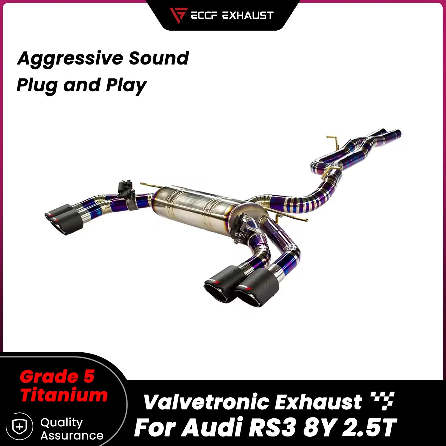 

Выхлоп Catback с клапаном TItani для Audi RS3 8Y 2.5T Unleash True Performance выхлопной системы Простая установка