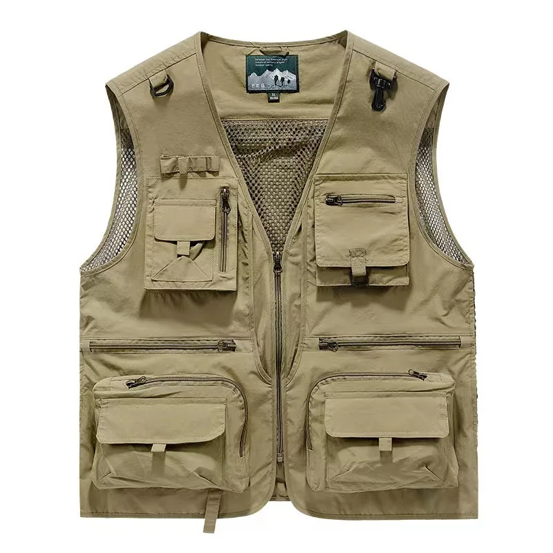 

Outdoor Men's Vest Light And Thin Photography Tooling Vest Summer Casual Multi-pocket Fishing Mesh V-neck Vest