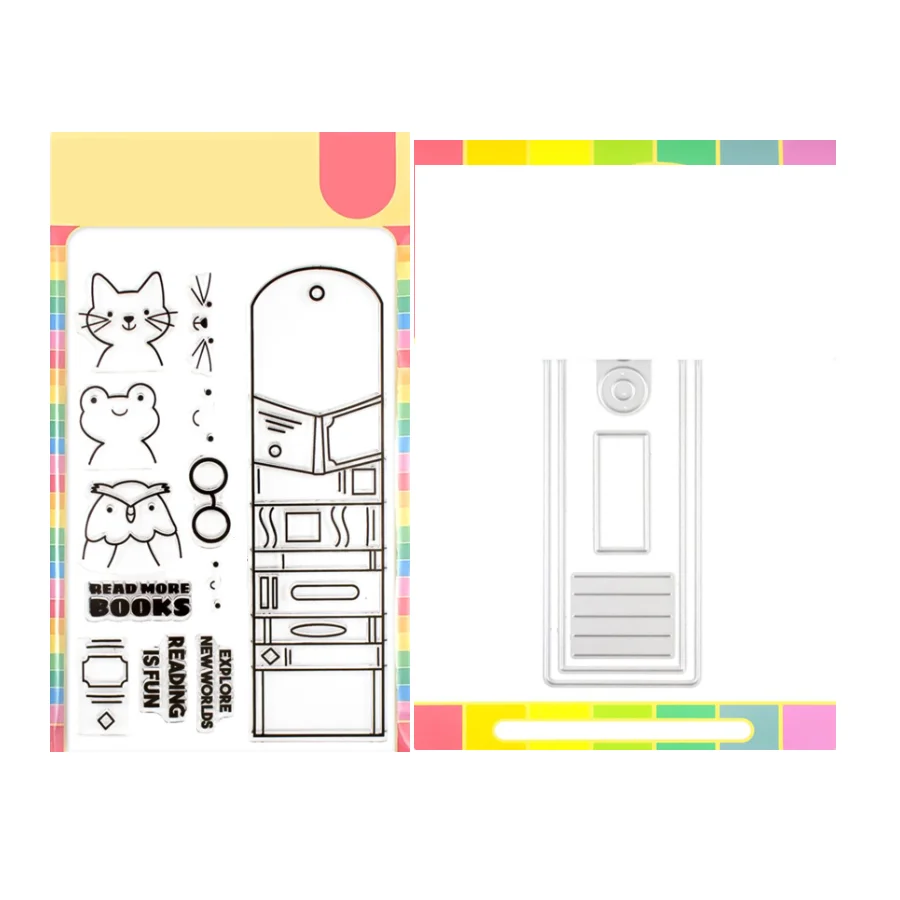 2024 August New Round Critter Bookmark Cat Clear Stamp And Metal Cutting Dies Sets Scrapbooking For DIY Greeting Card Making