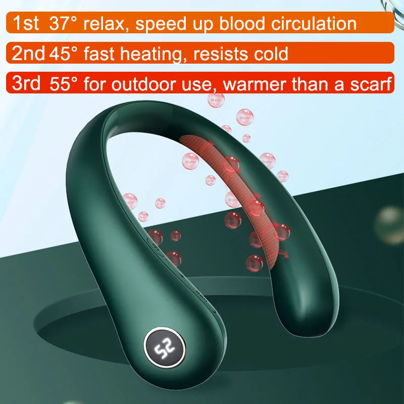 Подвесная Шейная зарядка usb Портативный цифровой дисплей мощность мобильного телефона два в одном нагревательный новый телефон