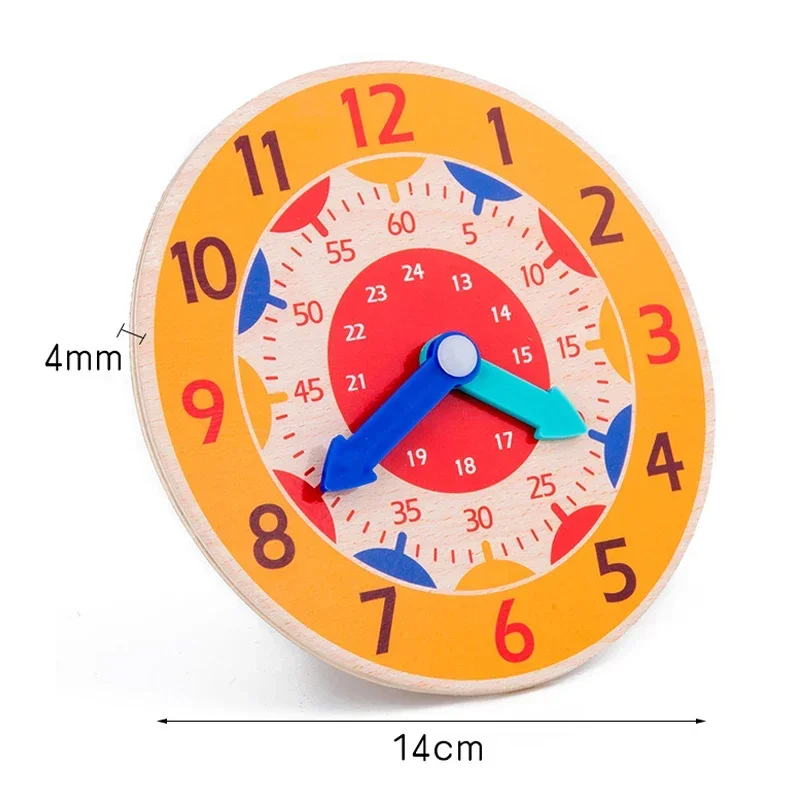 Reloj de madera Montessori para niños, Juguetes Educativos de aprendizaje del tiempo, material didáctico, tablero inteligente para escuela primaria