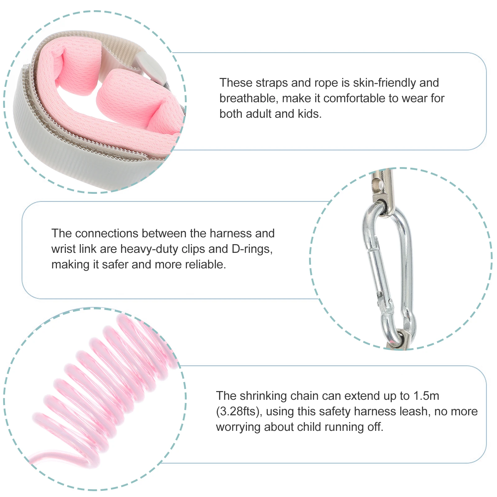 

Anti-lost Traction Rope Safe Baby Harness Toddler Walking Wristband Belt Protective Child Kids Polyester for Safety