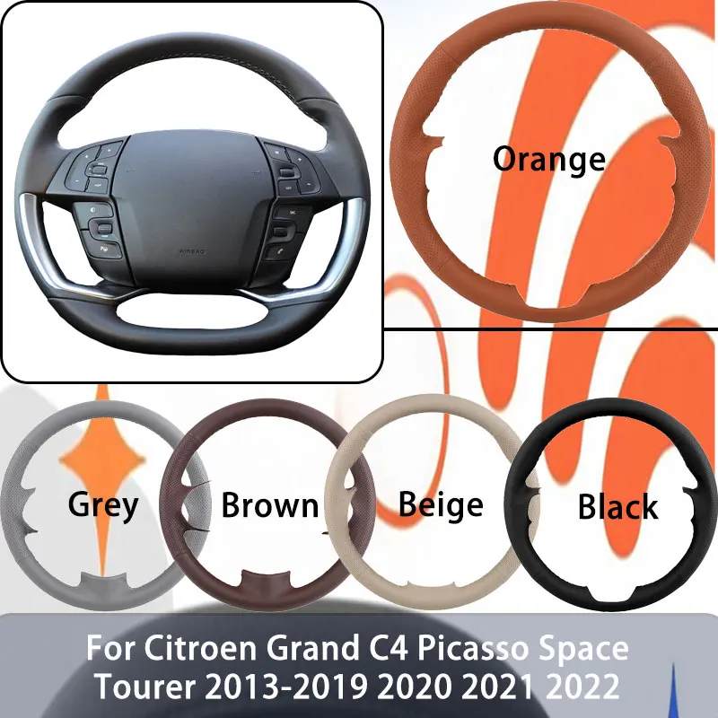 

Custom Artificial Leather Car Steering Wheel Cover For Citroen Grand C4 Picasso Space Tourer 2013-2022 Automotive Grip Anti Slip