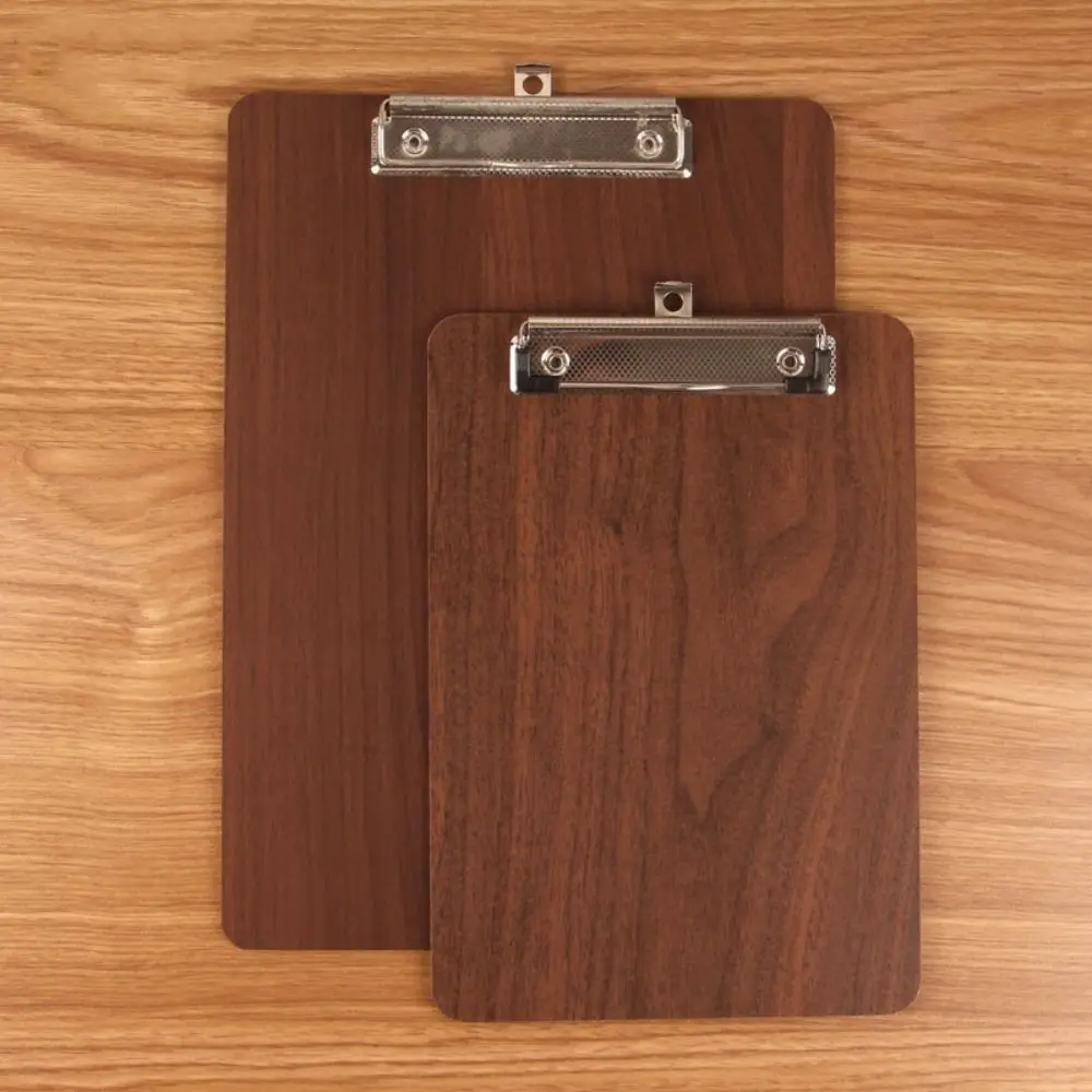 Simple Wooden File Folder A4/A5 Hangable Storage Clipboard Thickened Writing Pad Office School