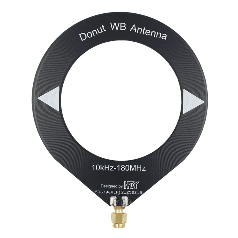 10Khz-180Mhz Mini Circle Antenna All Band Coverage Ring Donut Antenna Supports Shortwave/Medium Wave SDR Forradio Black
