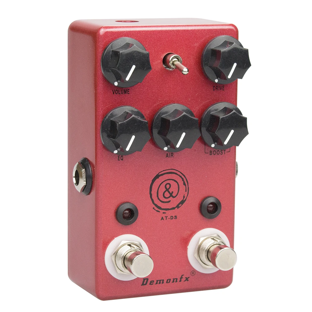 Demonfx AT-DS schwarz und rot hochwertige gitarre effekt pedal overdrive verzerrung mit echtem bypass