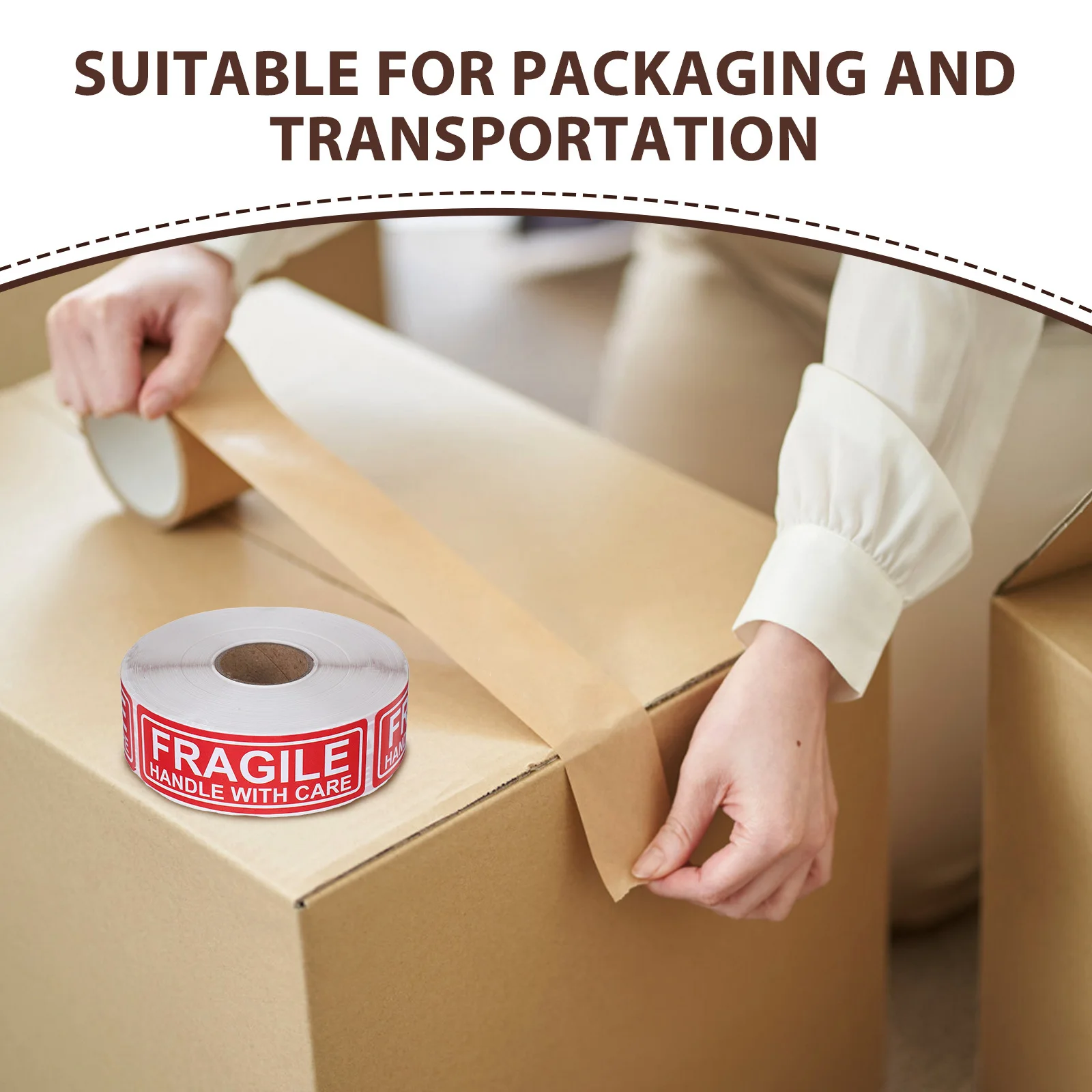 1 Rol Stiker Fragile Perhatikan Saat Pengiriman Label Perekat Peringatan Barang Fragile Stiker Pindahan Perhatikan Saat Pindahan