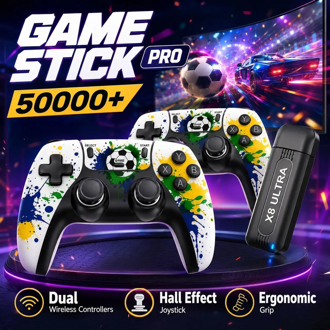 Newest  64G/128G  Game Stick Games Wireless Controller 45 Emulators Retro Video Game Console for Home Gift