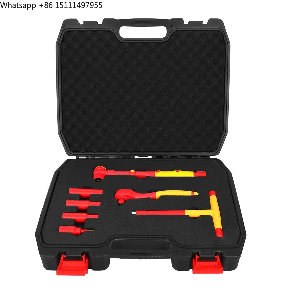 1000V VDE Insulation Socket Wrench Set Electrician Tool Set for Electric Vehicle Maintenance OEM Customizable