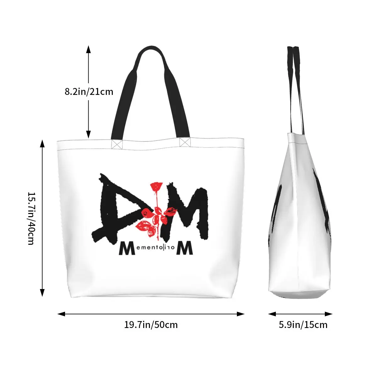 Custom Kawaii Print Depeche Cool Mode Electronic Rock Shopping Tote Bag Reusable Canvas Shoulder Shopper Handbag