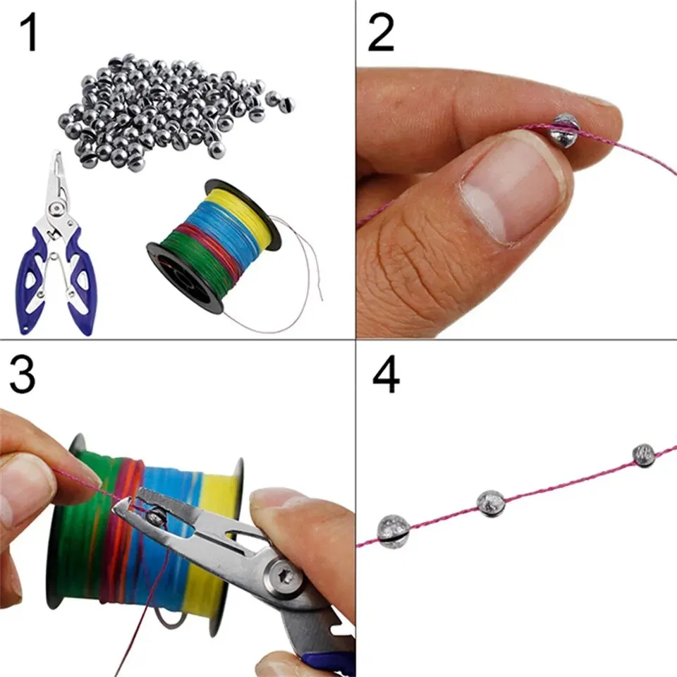 Blei-Angel platinen 205 stücke offener Blei anhänger mit Aufbewahrung sbox 0,2g 0,3g 0,4g 0,6g 0,8g zum Gießen und Tiefwasser fischen Pesca – Detail 7