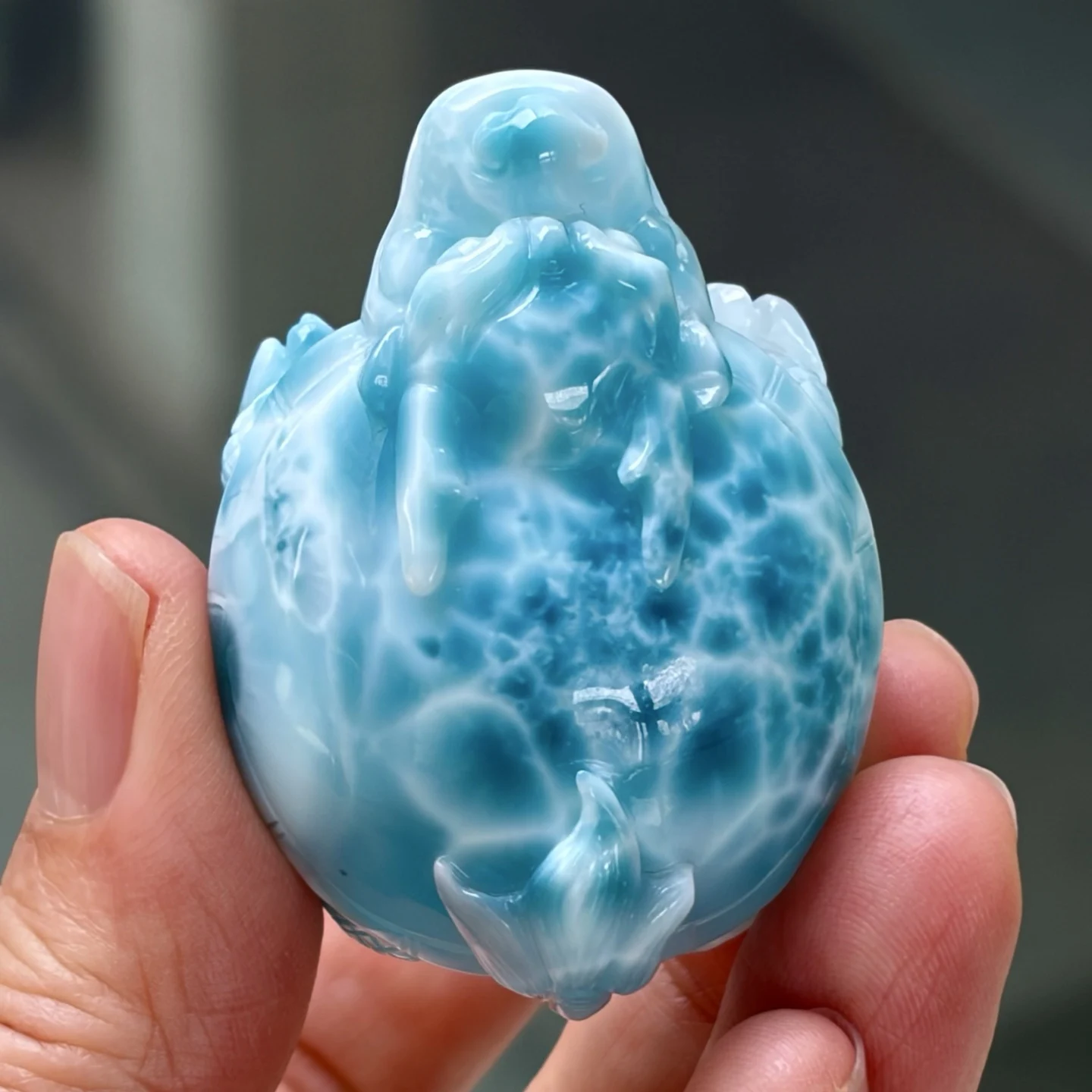 Natural Blue Larimar Pendant Women Men Larimar 50.6/36.5/22.6mm Necklace Fashion Jewelry Gemstone AAAAAA