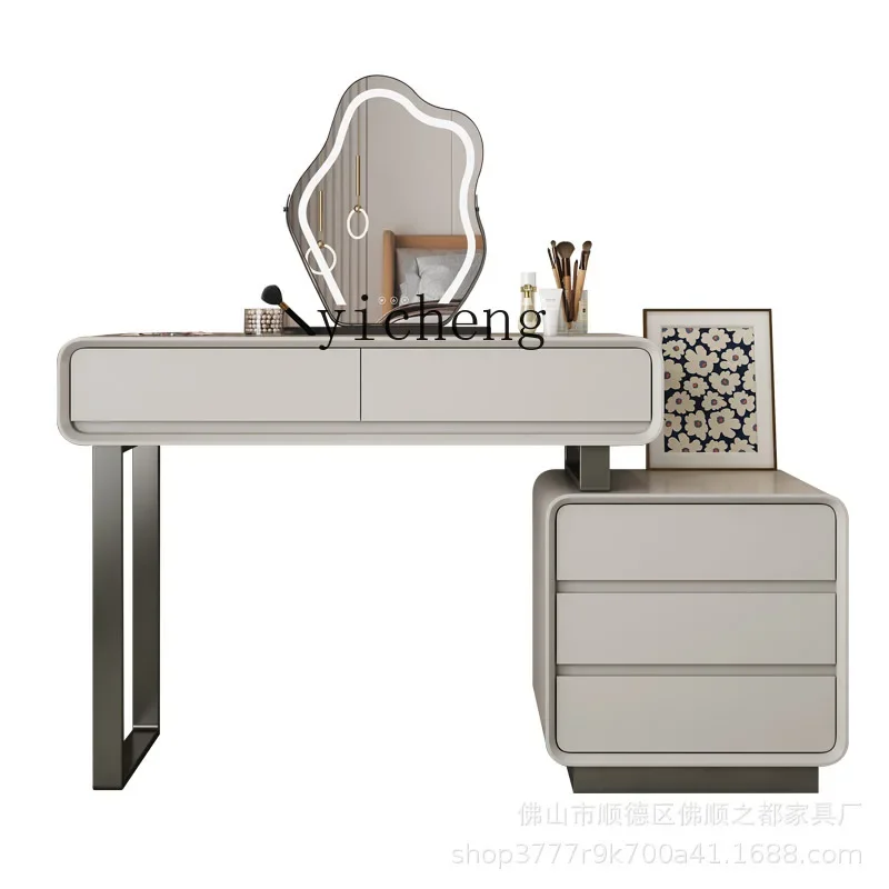 Dresser Three-Bucket Cabinet Integrated Dresser Solid Wood Makeup Table Retractable