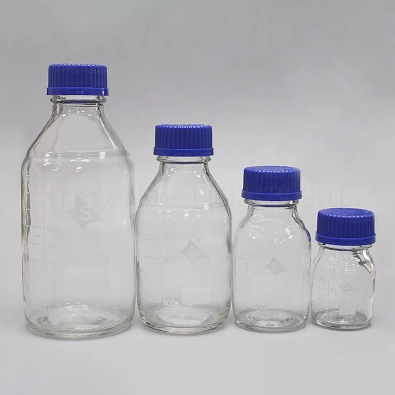 1pc Lab 100ml 250ml 500ml 1000ml Glass Screwed Mouth Reagent Bottle Experimental Sealed Bottle