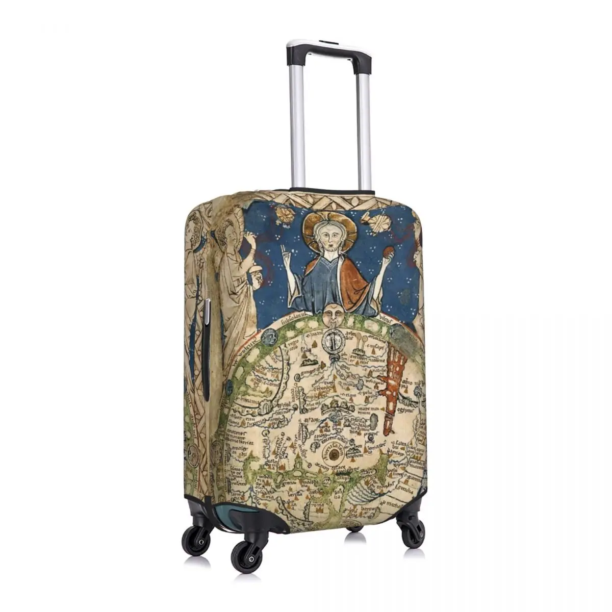 Psalter World Map (13th Century)  Luggage Protective Dust Covers Elastic Waterproof 18-32inch Suitcase Cover Travel Accessories