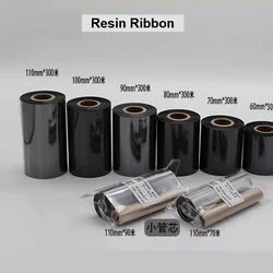 Black Resin-based printer inked ribbon 40-110mm matte silver/PET jewelry label thermal transfer ribbon roll replace Ricoh B110CR