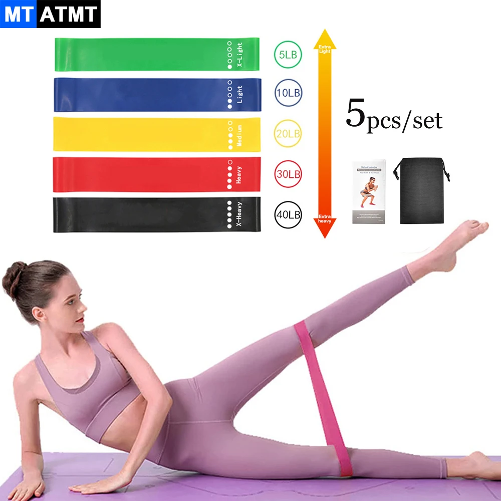 

MTATMT Elastic Resistance Bands Yoga Training Fitness Gym Gum Pull Up Assist Rubber Band Crossfit Exercise Workout Equipment