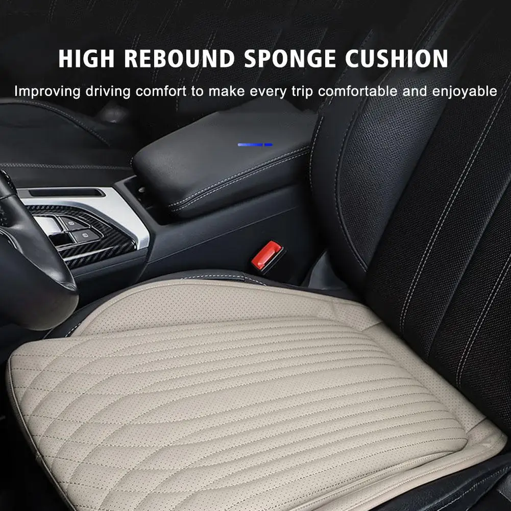 

Breathable Car Seat Cushion Luxury Leather Commercial Rebound Seat Vehicle Support Cover Universal Sponge High Non-slip Pad P7E4