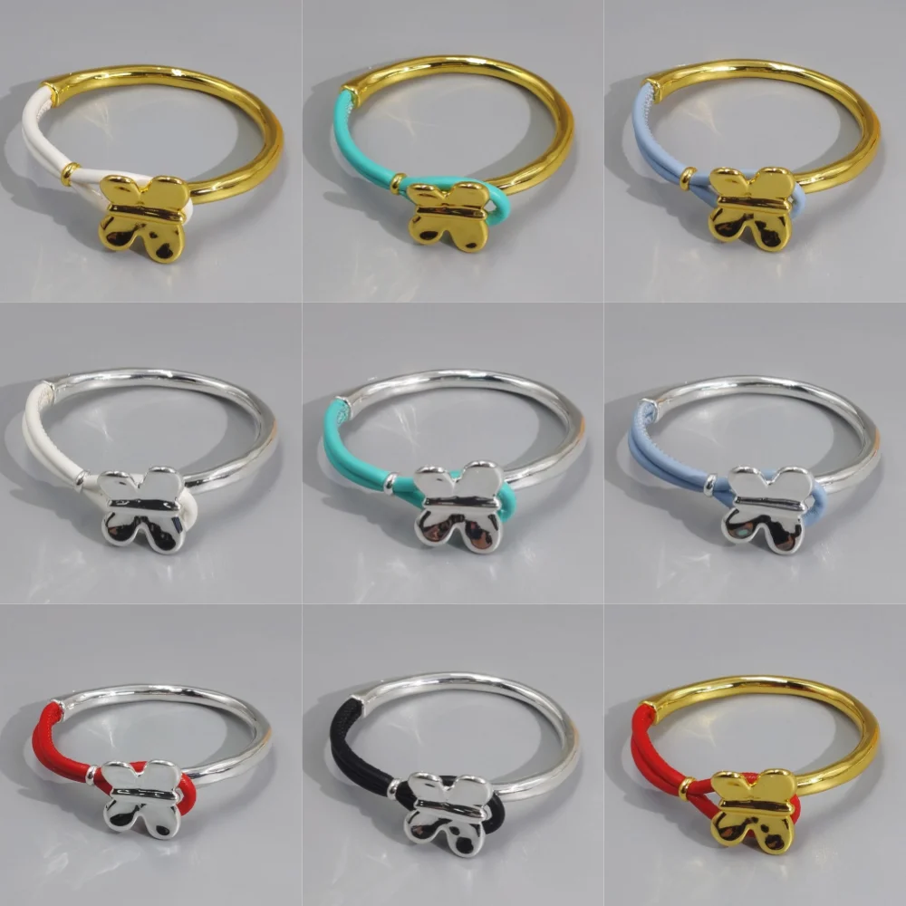 Butterfly open cuff bracelet, adjustable drawstring wristband, minimalist cute fashionable bracelet suitable for daily wear