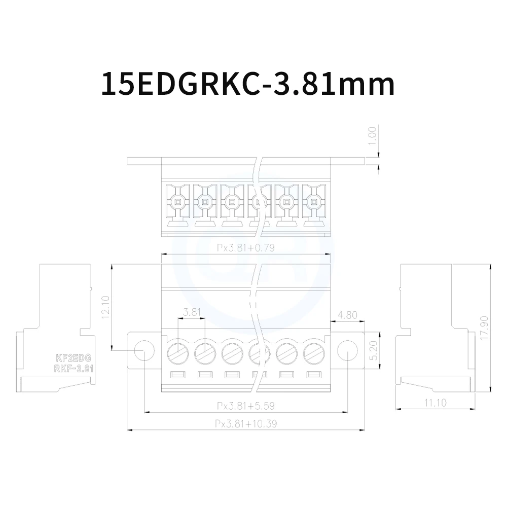(5 Sets) KF 2EDGRK + 2EDGK 3.81mm Fixed Baseplate Solderless 15EDGRKC + 15EDGK 3.81 Pair Plug Plug-In Terminal Block 2-24Pin