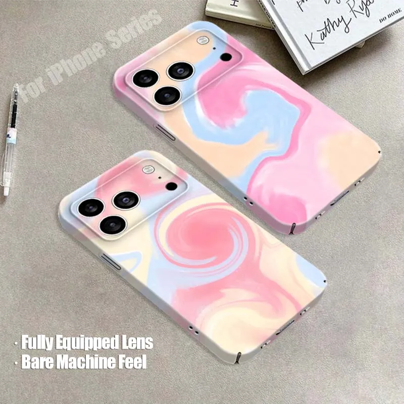 

Pastel Swirl Abstract Art Phone Case For Apple iPhone 14 15 16 17 16E X Air Plus Pro Max 2022 Film Hard Shell