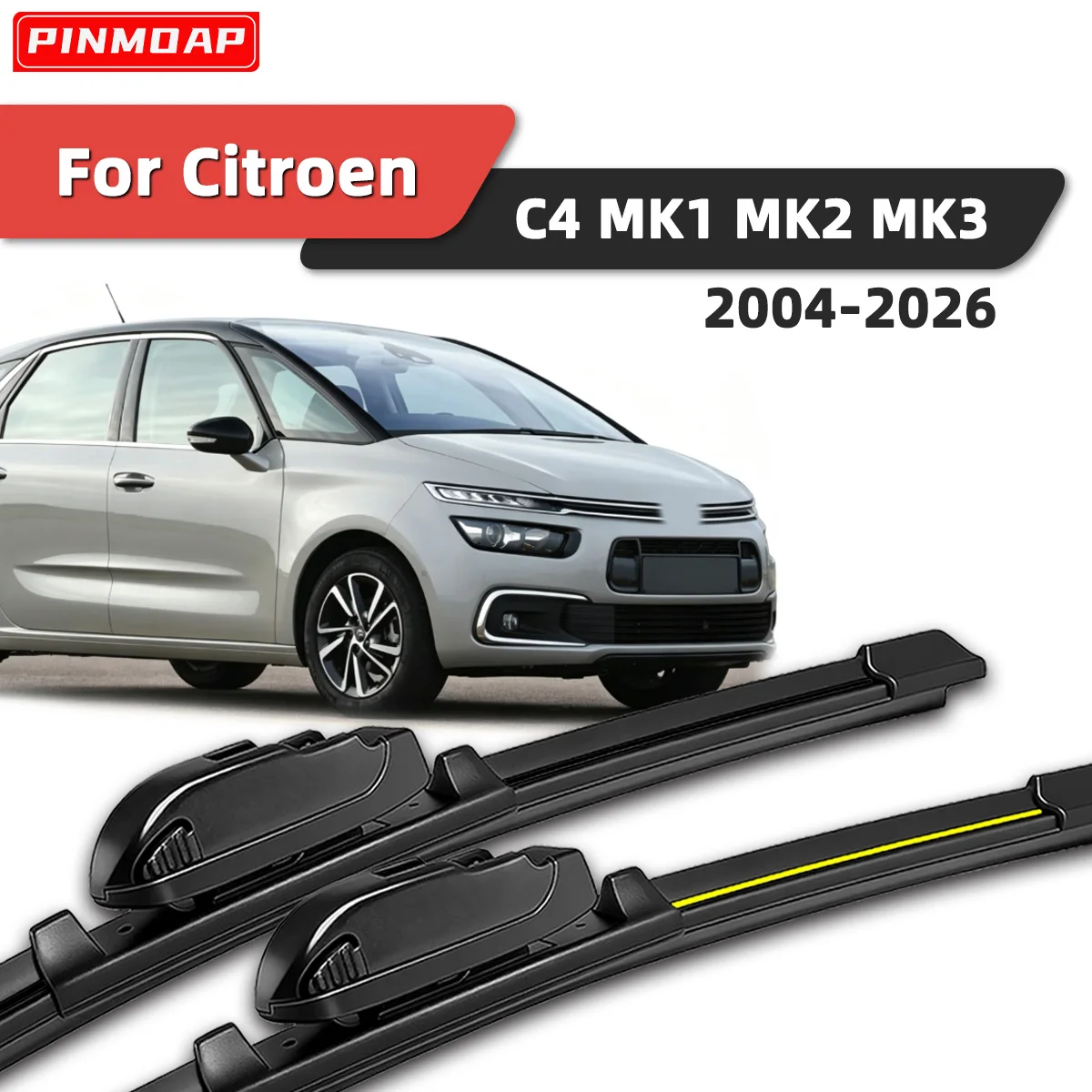

2PCS Front Windshield Wiper Suitable For Citroen C4 MK1 MK2 MK3 2004-2026 Front Windshield Silent Wiper Automotive Parts 2025