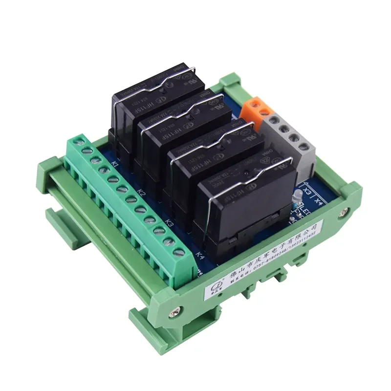 Huaqingjun Módulo de relé Hongfa de 4 canales 1NO 1NC JQX-115F Relés electromagnéticos de 24 VCC para automatización industrial