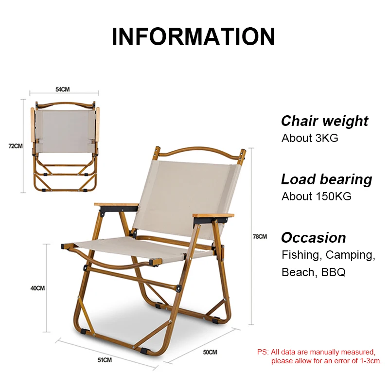 Portable Folding Camping Chair Leisure Comfortable Outdoor Fishing Seat Waterproof Beach Chair Garden Yard Barbecue Stool