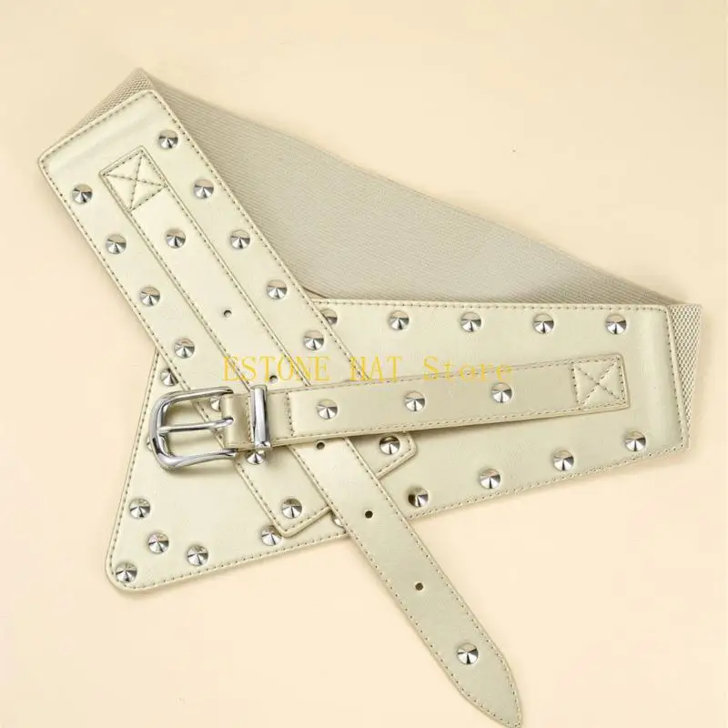 โซ่เข็มขัดเอว 49mf Punk studded สำหรับชุดเครื่องแต่งกายแบบสบาย ๆ สำหรับชุดกางเกงยีนส์