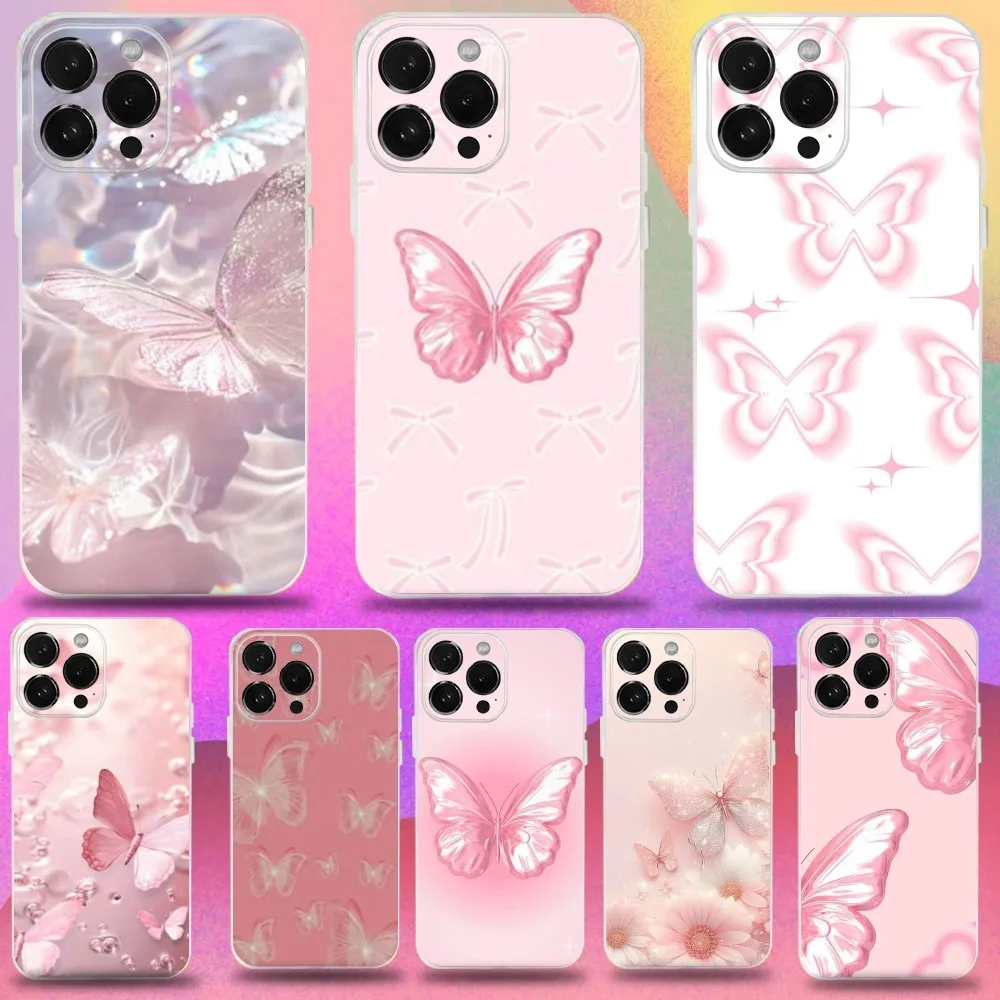 

Variety Colorful Butterfly Clear Phone Case For iPhone 16,15,14,13,12,11 Pro,Max,Plus,X,XS,XR,SE,Mini Transparent Silicone Soft