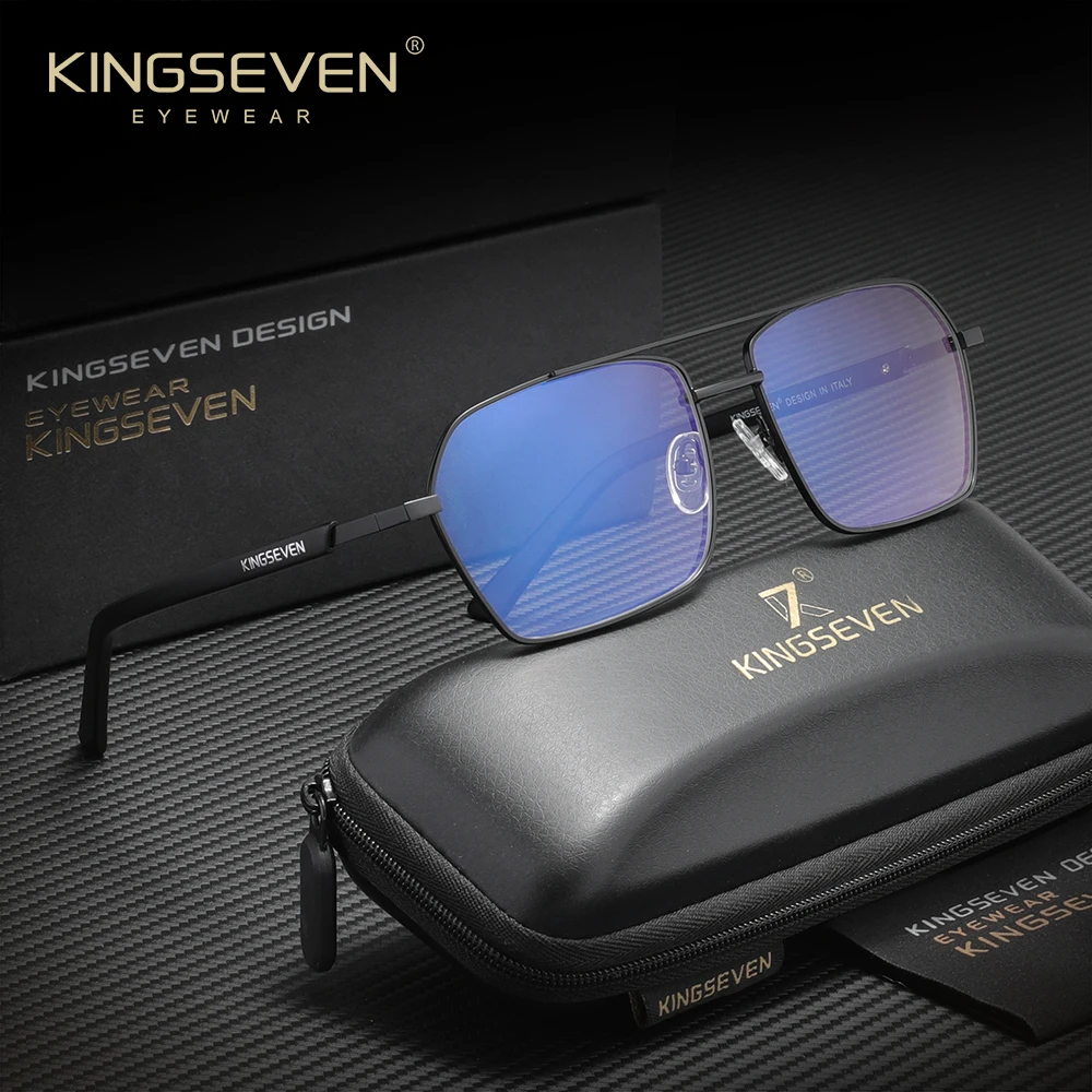 

KINGSEVEN 2025 модные очки с защитой от синего света, оптические линзы для мужчин и женщин, блокирующие синий свет, очки