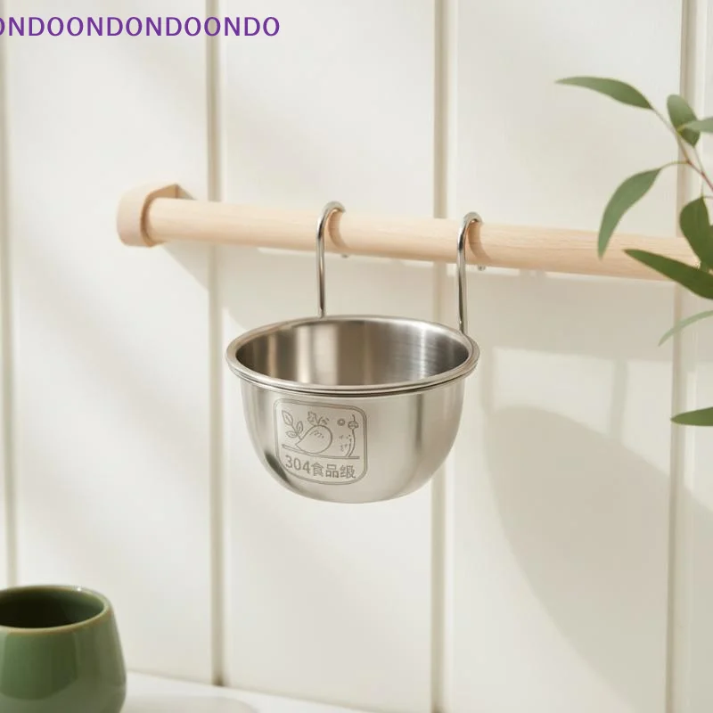 1/2PCS Stainless Steel Bird Feeder Bowl Hanging Parrot Bath Cups Stable Locking Food Water Dish For Budgie Cockatiel Cage