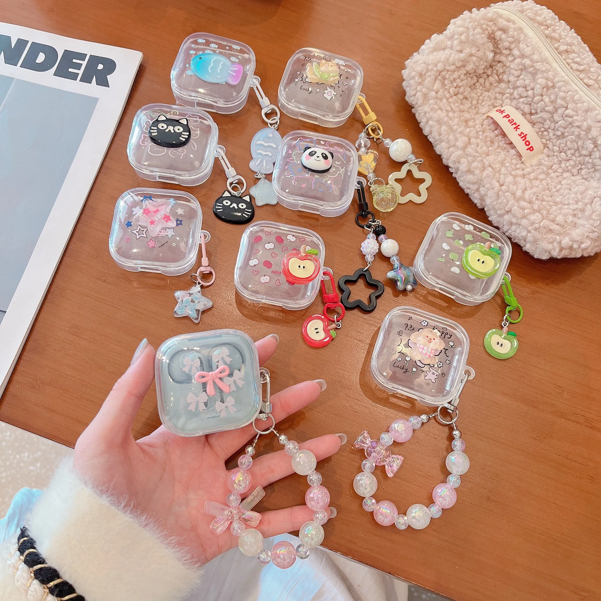 For Redmi 6 Active/Redmi Buds6 Play/Buds5/Buds6S/Buds6/Buds7S Cartoon Earphone Case Protective Sleeve Cover With Keychain