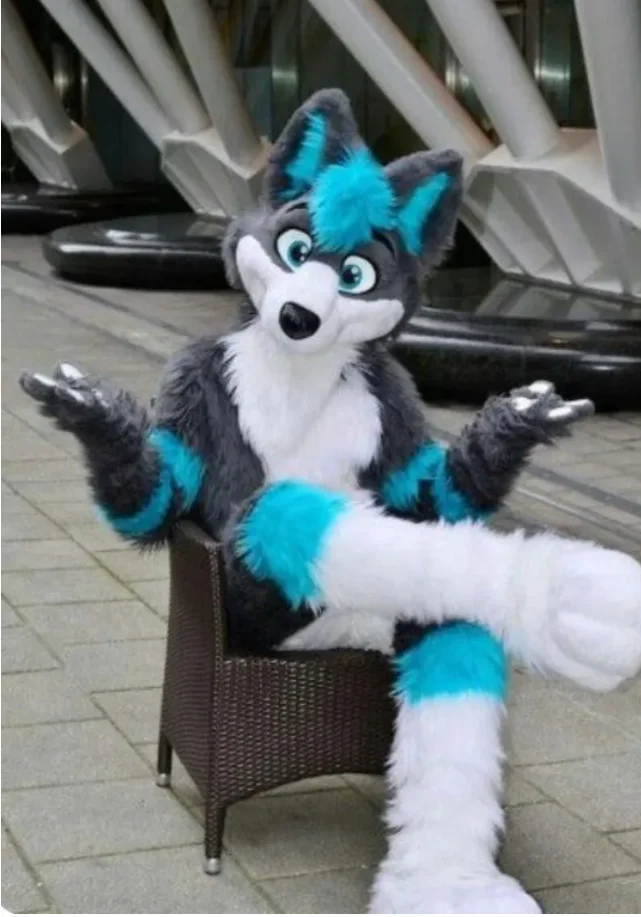 Husky mascotte kostuum fursuit pak unisex Kerstmis Carnaval vos Cosplay Halloween camouflage grote commerciële show