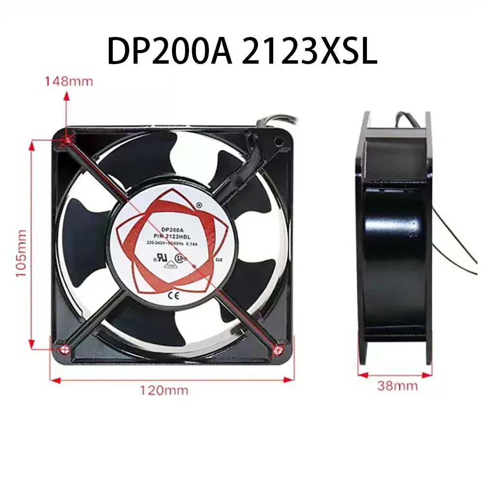 Server Axial flow Fan 120*120*38MM DP200A 2123XSL 220V AC 0.14A Durable radiator