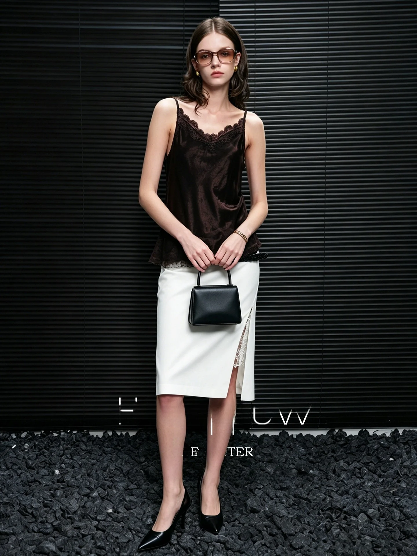 Elegant Lace Splice  Skirt Women's High Waist Wrap around Skirt White Color French Style for Daily Travel Commuting