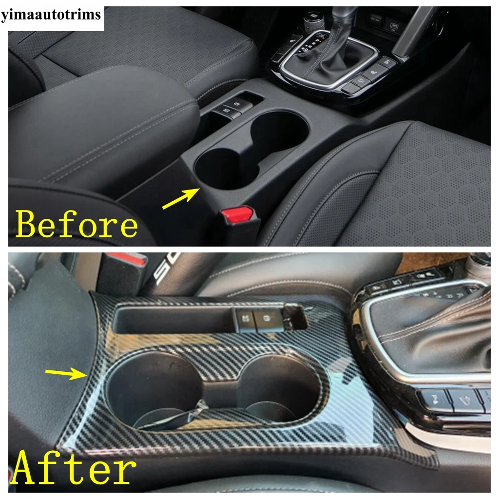 

Gear Shift Panel / Head Light / Water Cup / Window Lift Cover Trim For Kia Seltos 2019-2022 ABS Carbon Fiber Interior Accessorie