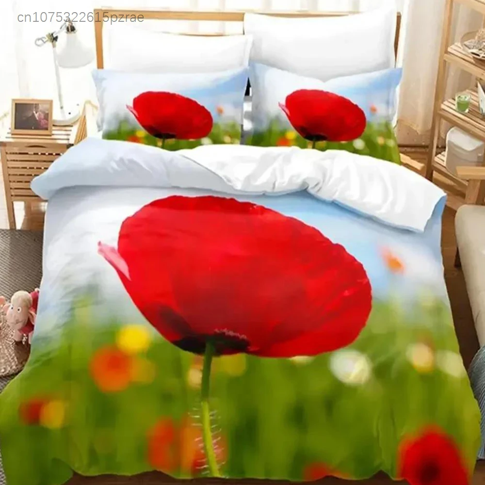 New 3D Print Flowers Plants Queen Comfortable Duvet Quilt Cover Pillowcase Bedding Set Children Bedroom Decoration Home Textile
