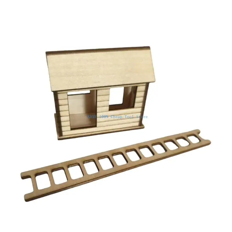 

G6KA Wooden Treehouse Craft Miniature Ornament for Home and Office Desktop Decors Plant Flower Pot Decorative Accessories